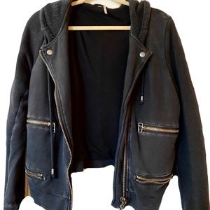 Free People Zip Up Sweatshirt with Zippers.